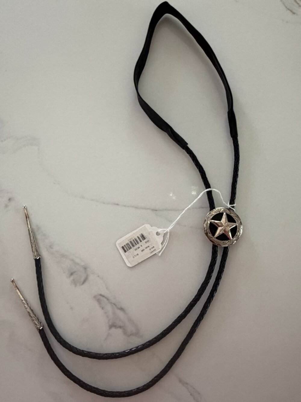 Bolo Tie with Silver 3D Star and Comfort Strap